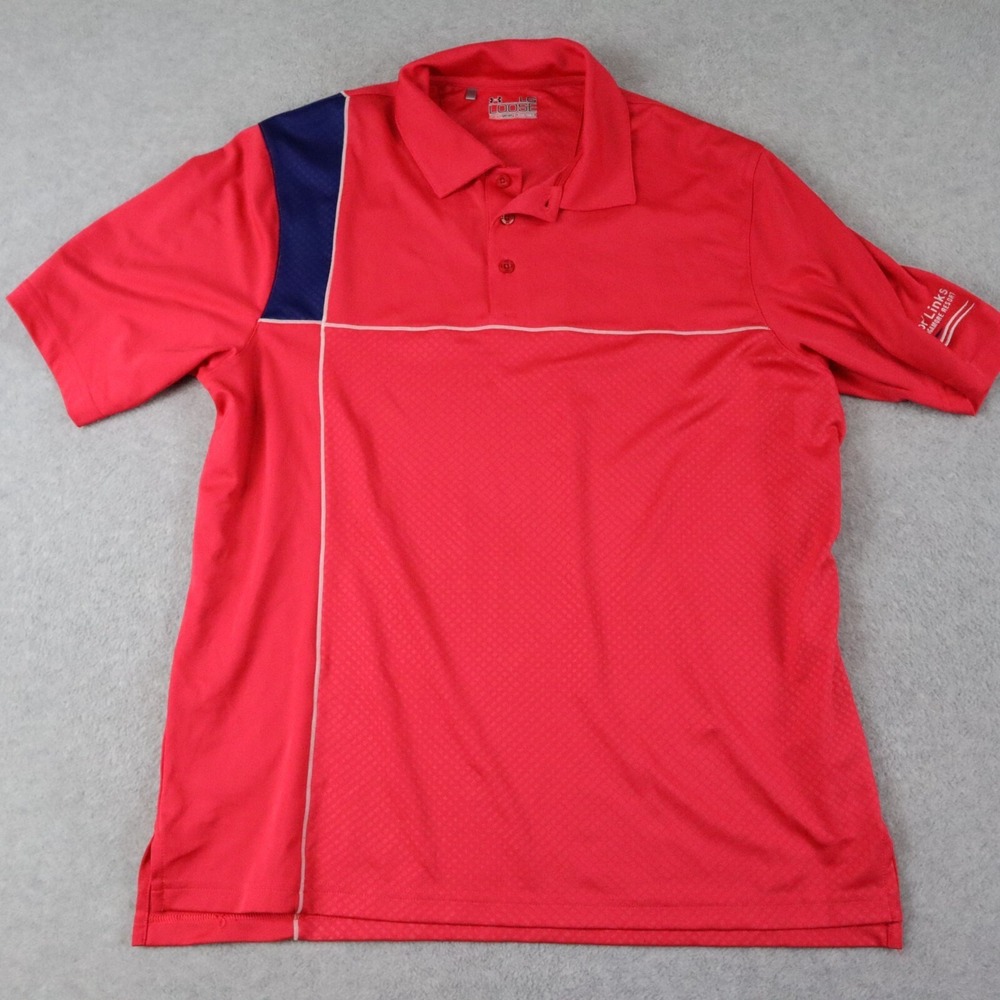 Under Armour Polo Shirt Mens Large Heatgear Loose Golf Harbor Links at Sagamore